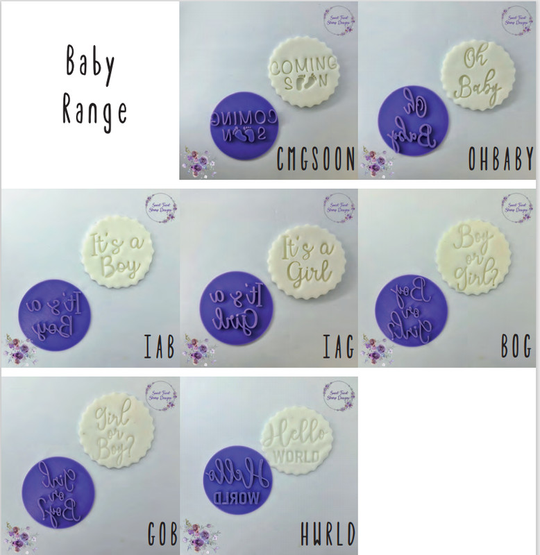 Baby Shower Cookie Embosser Stamp Cupcake Fondant Stamp Icing Stamp