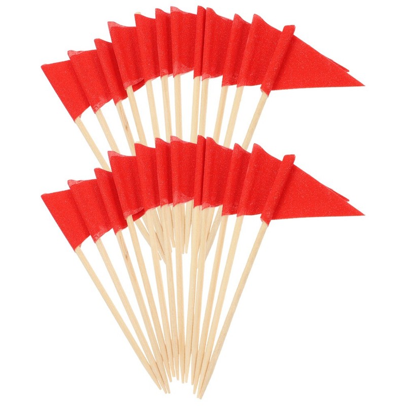 120 Pcs Triangle Flag Cupcake Picks Cocktail Toothpicks Appetizer Flags gallery
