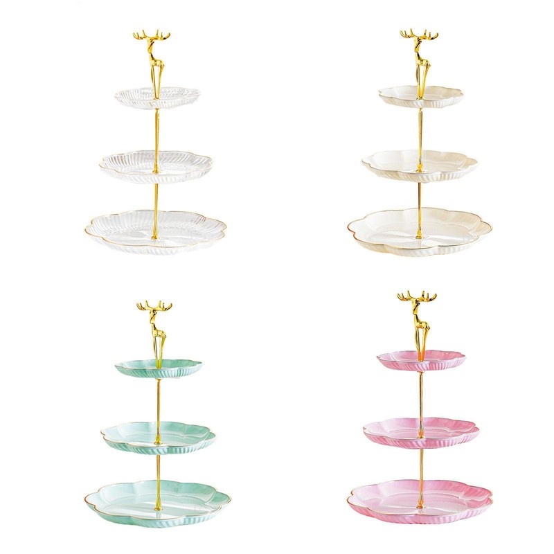 3 Tier Cupcake Stand Food Serving Platter Stand for Party Wedding New Year gallery
