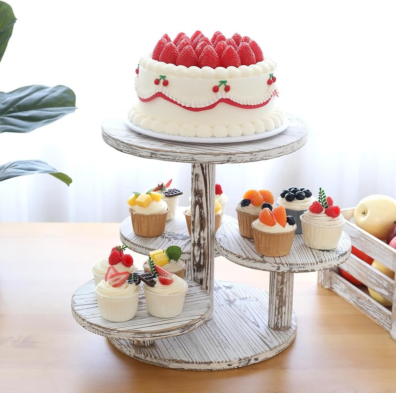 5-tier round cupcake tower for 60 cupcakes