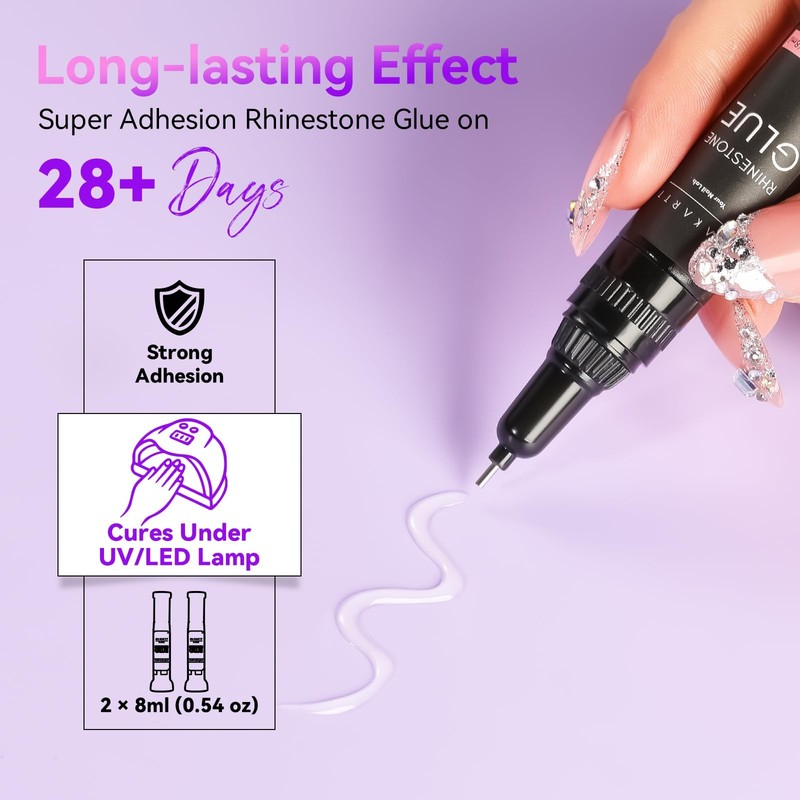 Makartt Nail Rhinestone Glue Gel, Upgrade Gel Updated-8ml, Clear gallery
