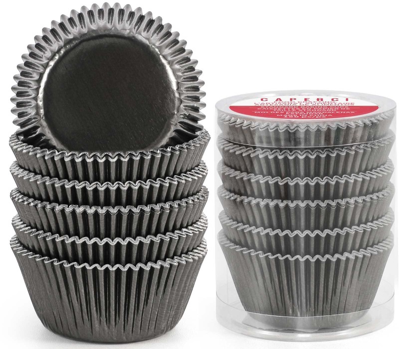 150-Pack Black Foil Cupcake Muffin Liners, Standard Size Baking Cups,Greaseproof