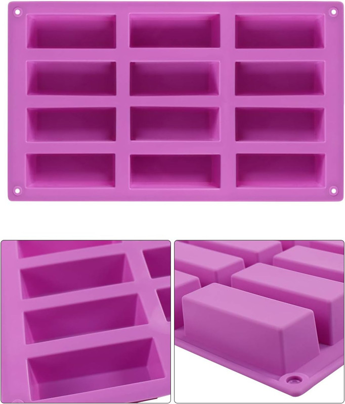 Palksky (2 Pack 12 Cavity Medium Narrow Silicone Rectangle Molds/Molds/Protein B gallery
