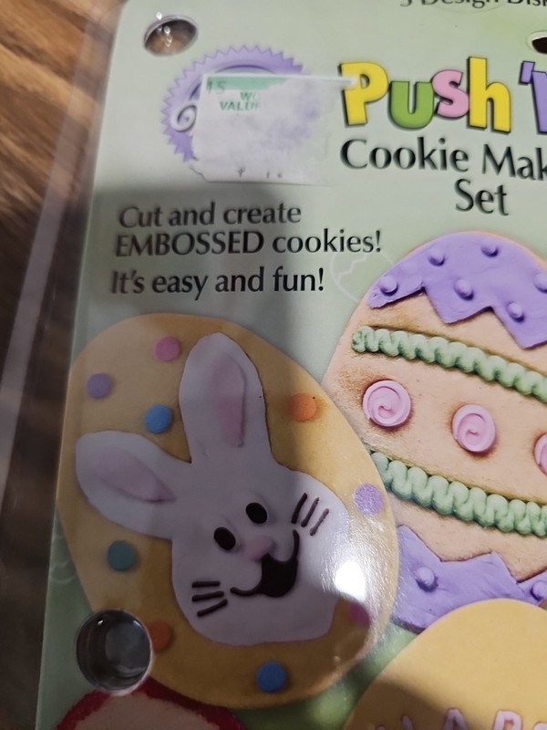 Wilton Push 'N Print Cookie Making Set Happy Easter 3 Design Disks New in Pkg gallery