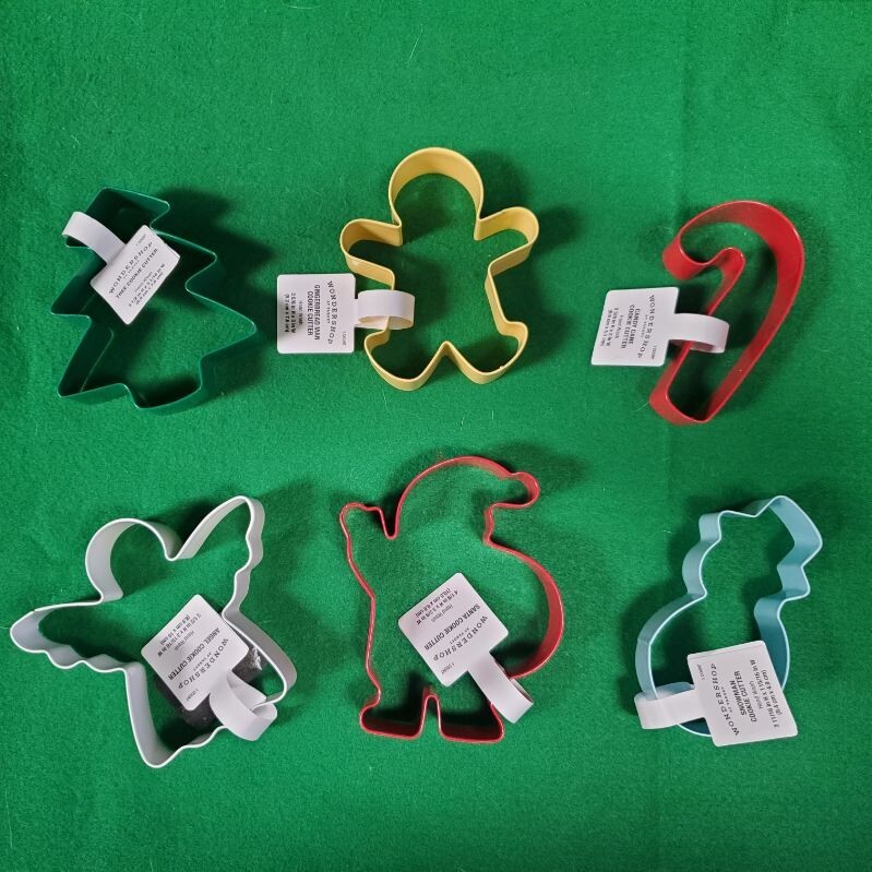 Christmas Cookie Cutters. Tree Angel Snowman Candycane Santa Gingerbread Man