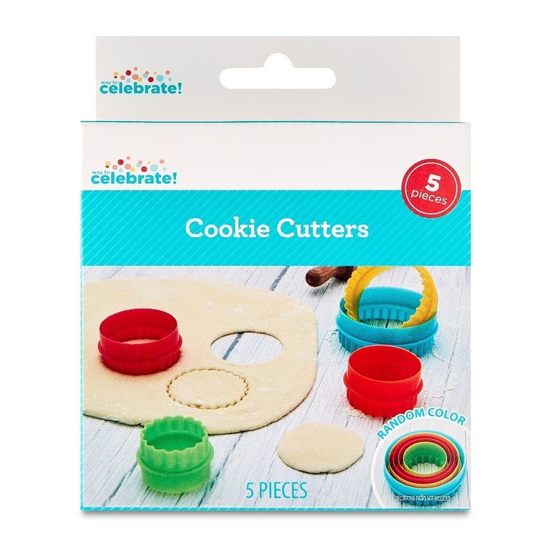 5-Piece Multicolor Round Plastic Cookie Cutter Set, Double-Sided for Baking gallery