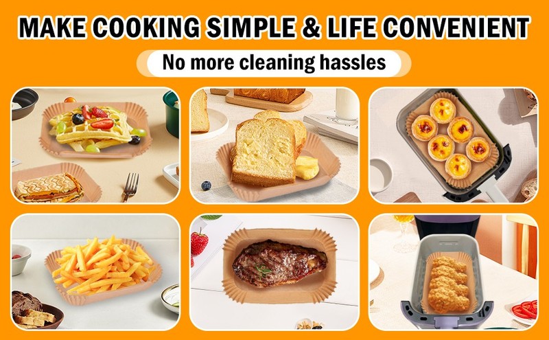 Air Fryer Disposable Paper Liner for Bella 4Qt Slim Air Fryer, 130PCs Food gallery