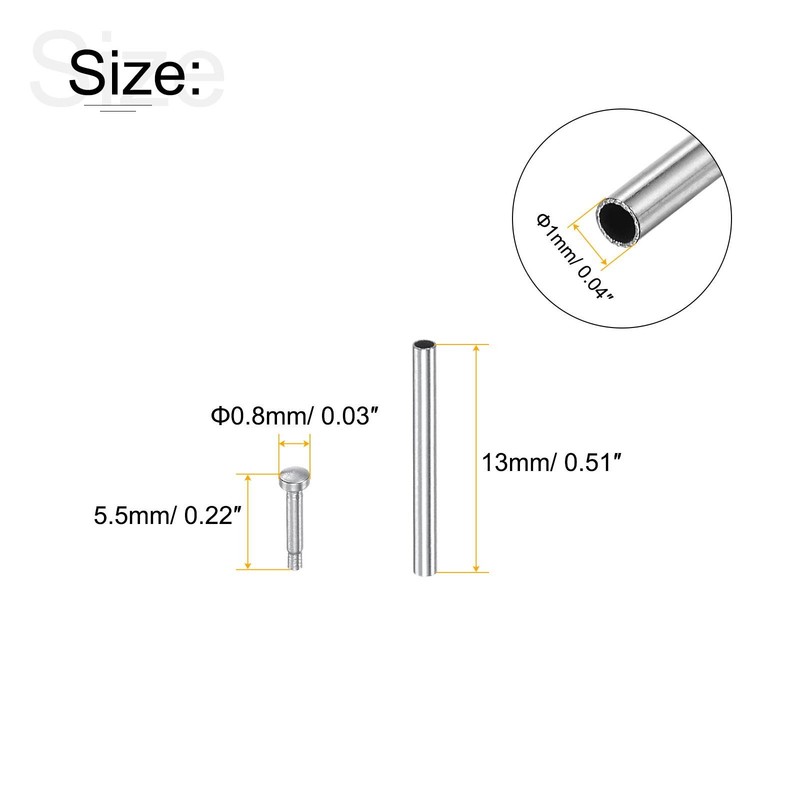 13x1mm tube clutch pins watch strap pressure bars pin 10pcs gallery