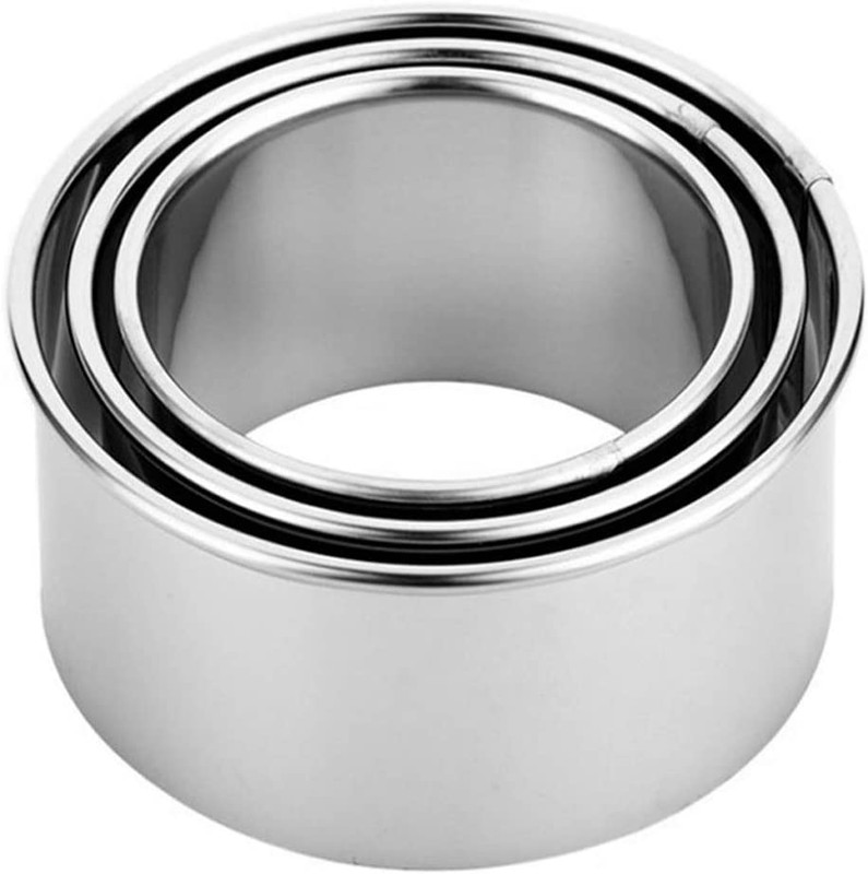 Cortadores galletas galletas chinas acero inox masa pastel redondos 3 pzs
