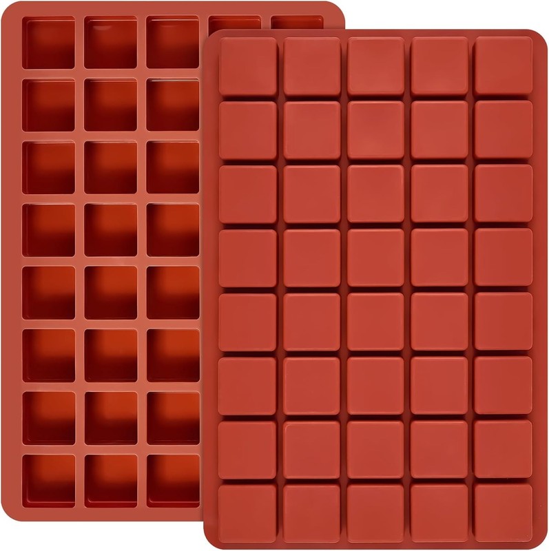 2 Pack Square Chocolate Silicone Mold，40-Cavity Silicone Caramel Candy Molds ... gallery