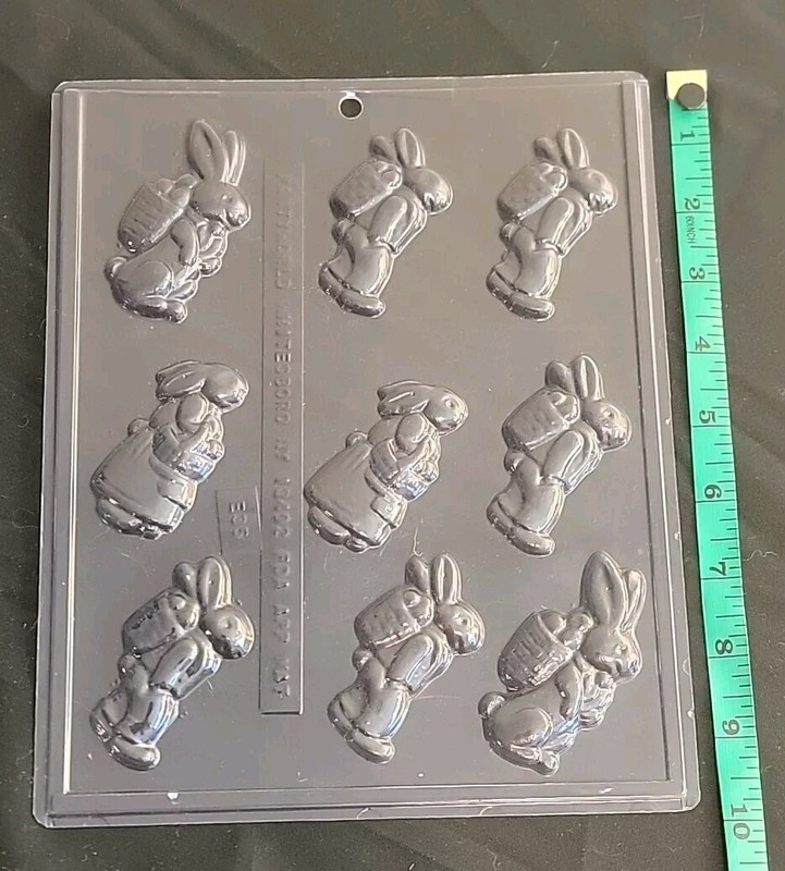 Easter Boy Girl Rabbit Bunny Basket Chocolate Candy Mold