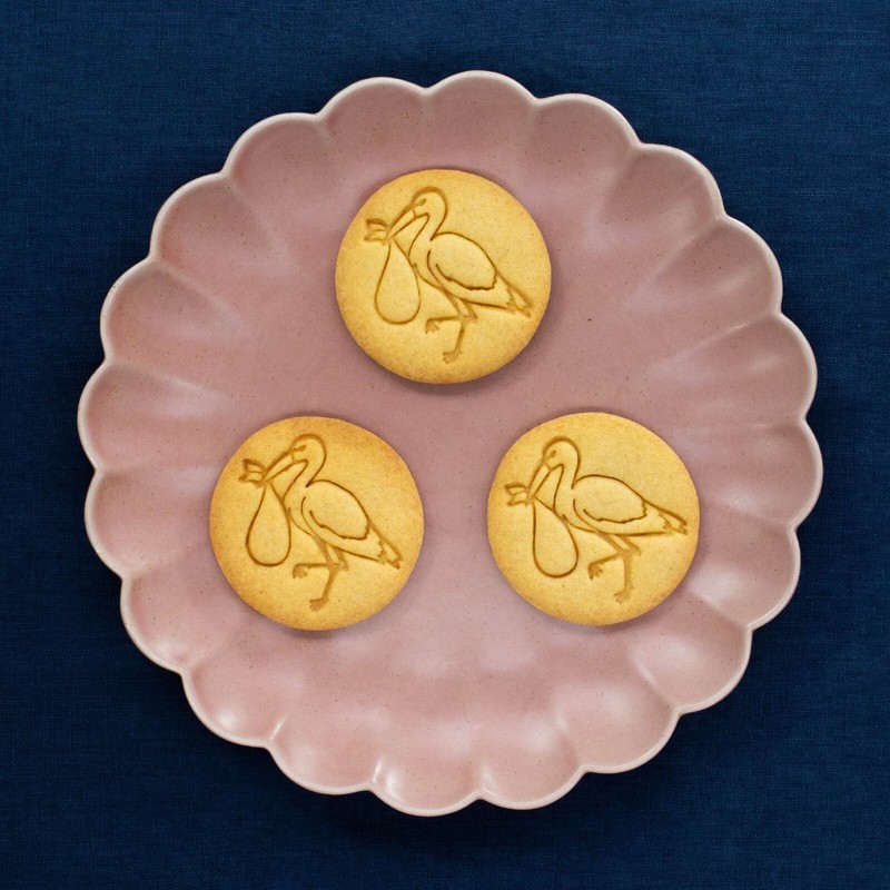 Stork Bird & Swaddled Baby Cookie Cutters - baby shower, celebrate newborn birth gallery