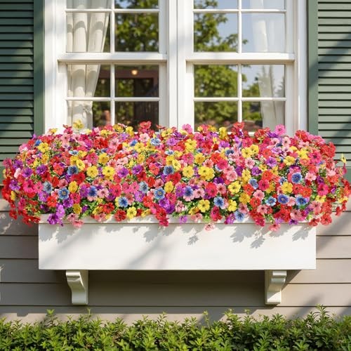 Bundles Artificial Flowers for Outdoors 32 Red Rose Purple Blue Yellow Pink gallery