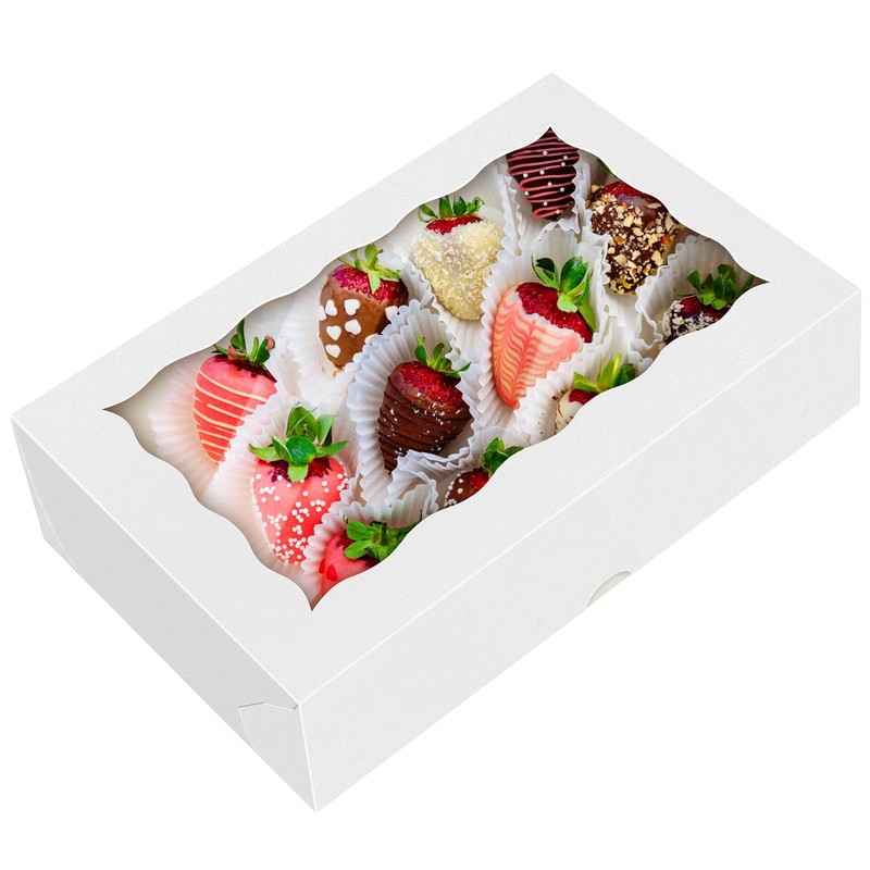 30Pcs 8 x 5 x 2 Inches Cookies Boxes with Window – Suitable for Birthday Part…