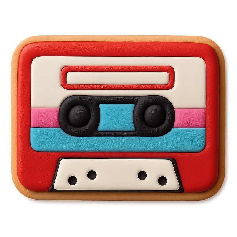 Side A Cassette Tape Cookie Cutter & Stamp, Fondant & Clay - 4x3.2 gallery