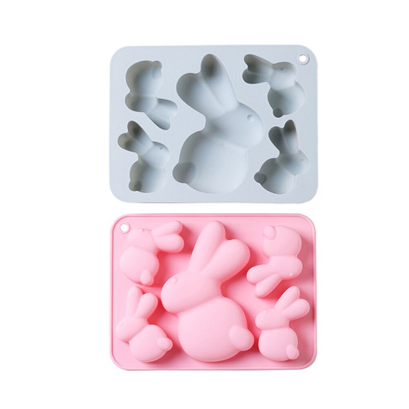 5 pair of Easter rabbit silicone mold New cake baking tray hand soap baking mold
