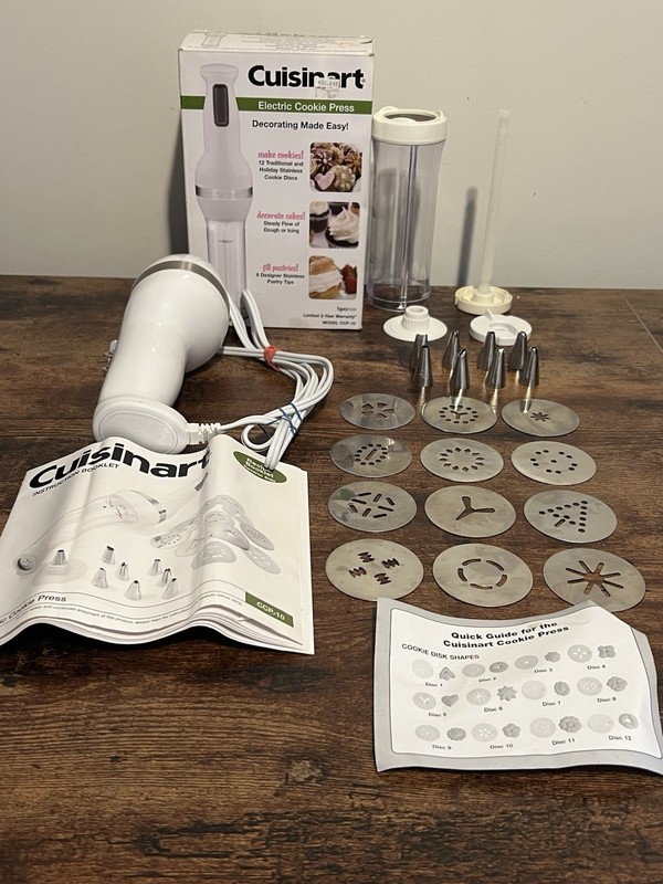 Cuisinart CCP-10 Electric Cookie Press Complete w/ 12 Discs & 8 Decorating Tips
