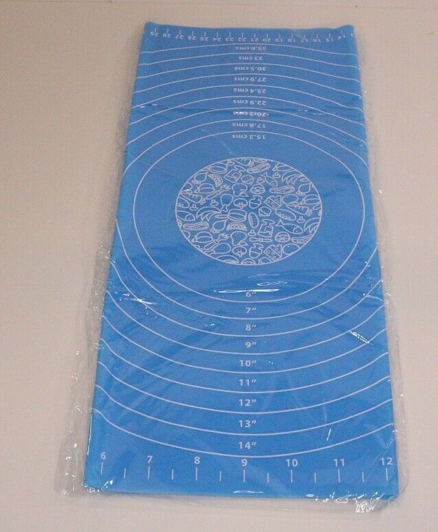 BLUE PASTRY Non-Slip Silicone Mat w/Measurements Total Size 19.25″ x 15.5″