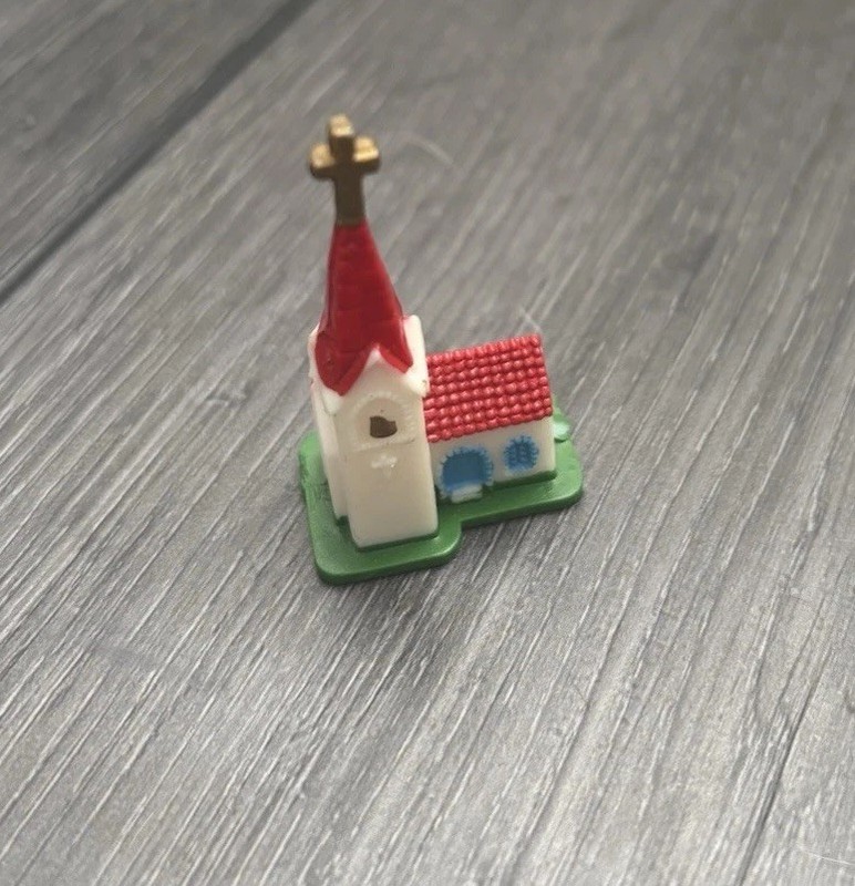 Vintage Miniature Plastic Church Cake Toppers Steeple Approx. 2″ Hong Kong