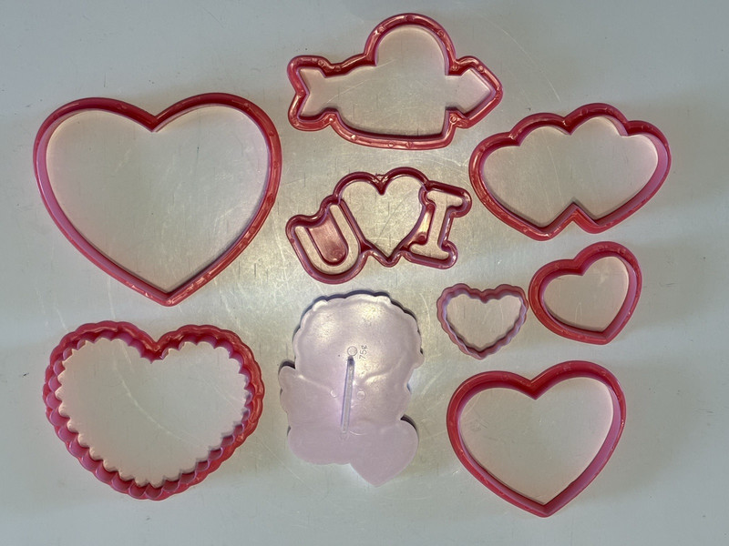 9 Valentine's Day Cookie Plastic Cutters - 9 Designs & Sizes gallery