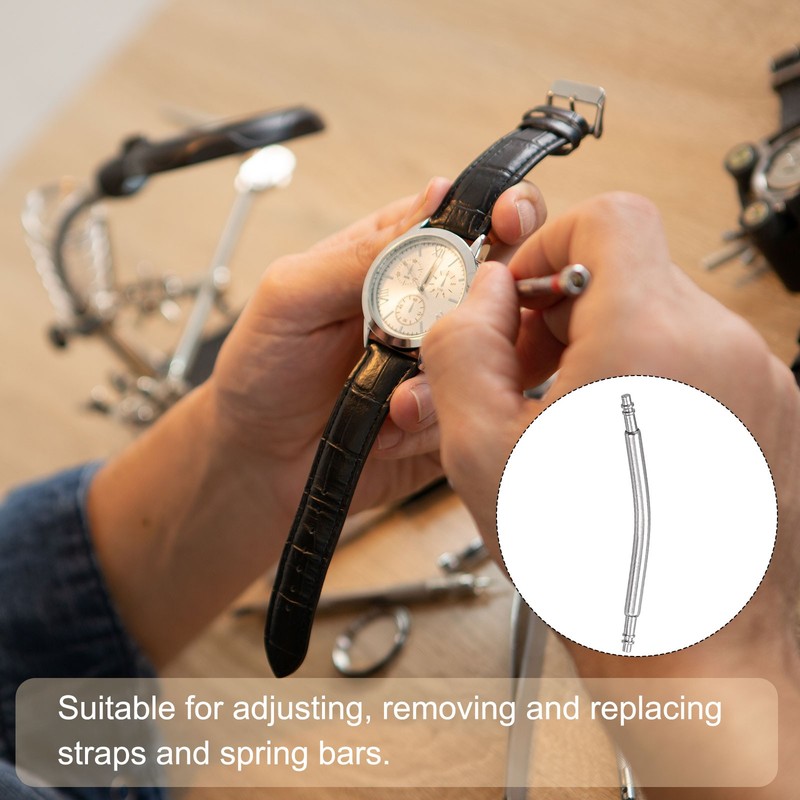 For watch, curved spring beads 18mm 22mm, metal pins 1.8mm, 20pcs gallery