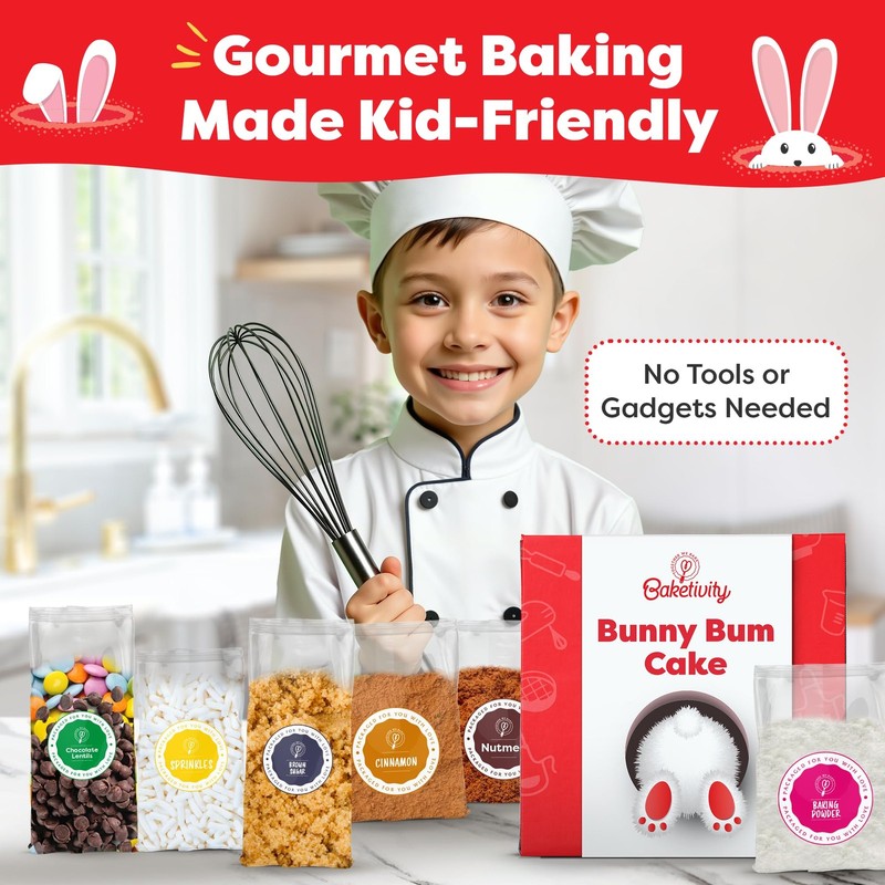 Baketivity Bunny Bum Cake - Kids Baking Kit Cake, gallery