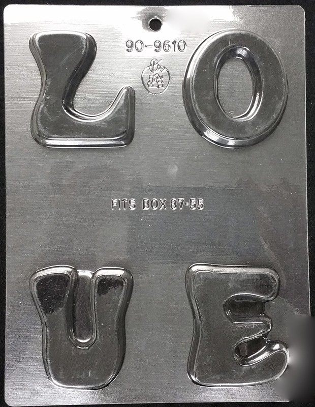 Valentine’s Chunky Letters “LOVE” Chocolate Plastic Candy Soap Mold CK 90-9610