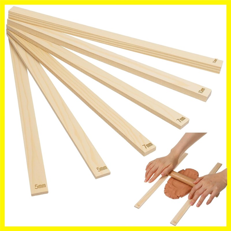 6PCS Rolling Pin Thickness Guides, Wooden Dough Thickness Guides, Tools Clay …