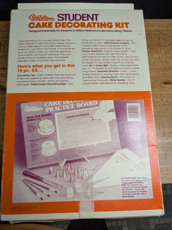 Wilton student cake decorating kit vintage stock no. 2116-105 w org. box gallery
