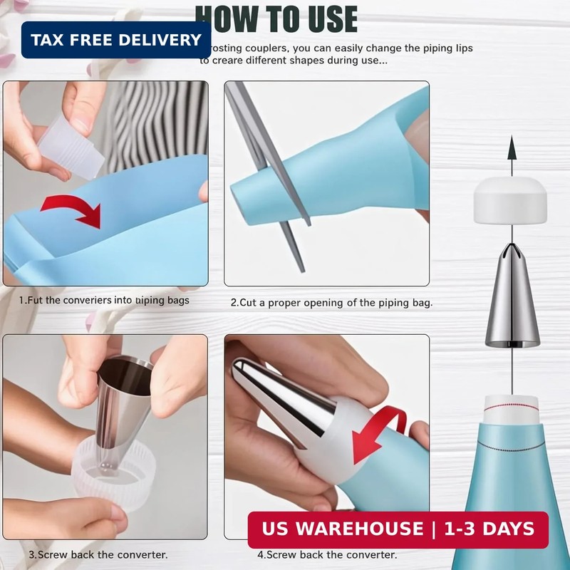 Cake Decorating Tools Supplies Kit - 82Pcs Baking Accessories with Turntable Sta gallery