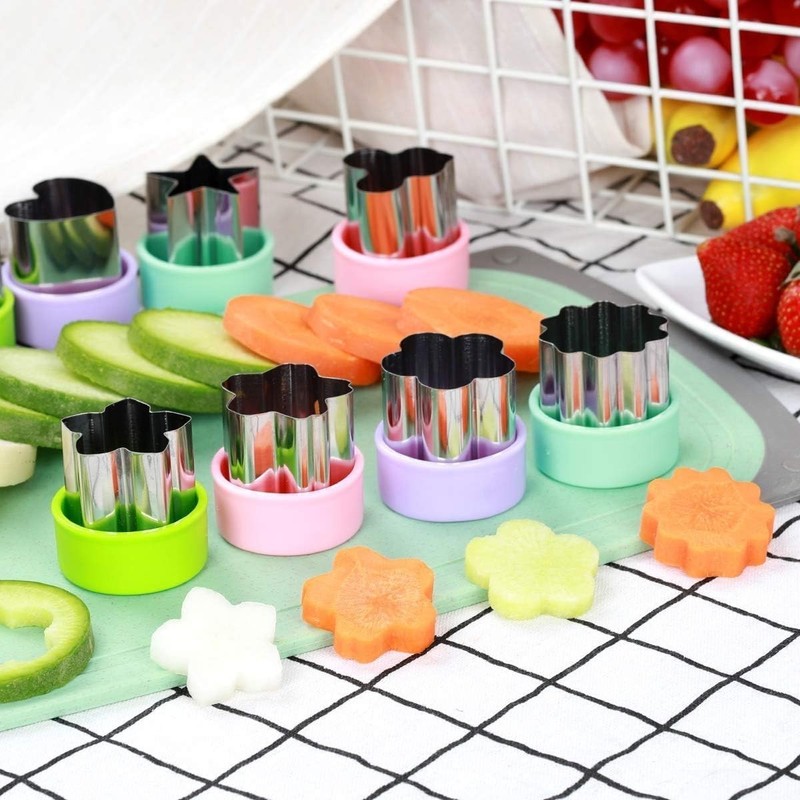 Vegetable Cutter Shapes Set 8 Pack – 1.5" Stainless Steel Mini Cookie & Fruit gallery