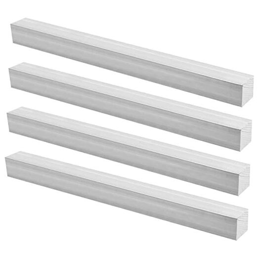 4 Pack 1 x 1 Inch Square Aluminum Bar, 12 Inches Length +0 inch/-.05 Inch