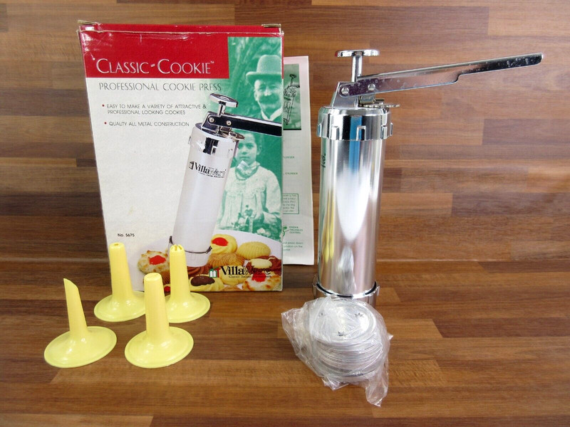 Villaware Classic Cookie Press Pro Spritz Holiday Christmas Baking Easy 5675 NEW