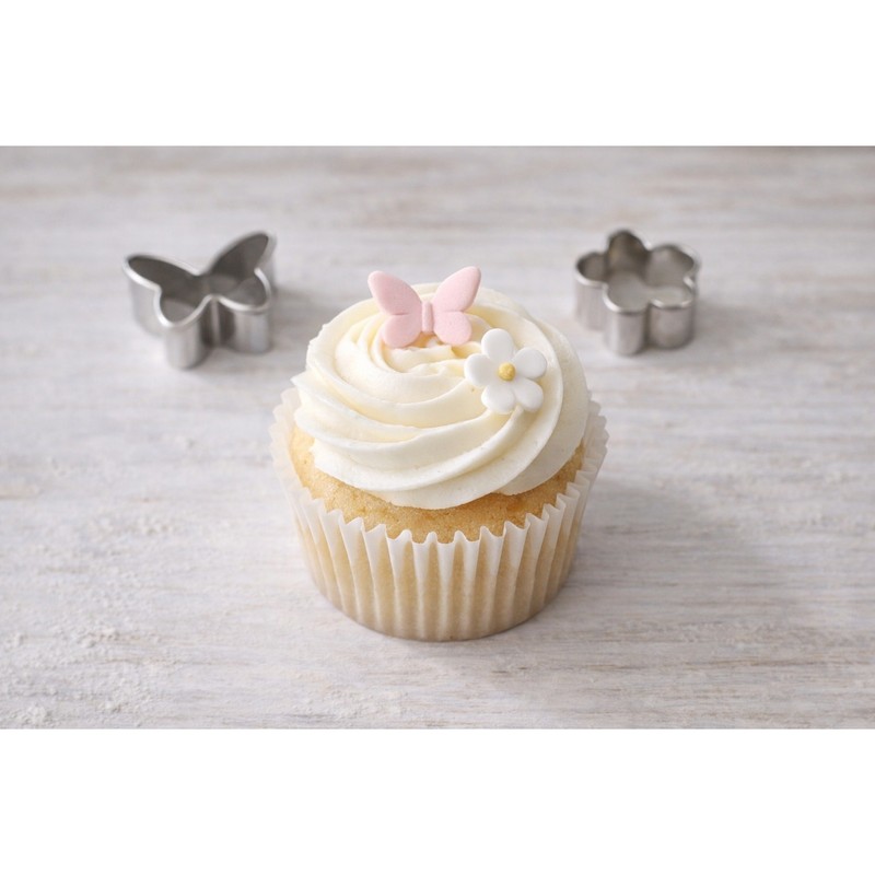 Stainless Mini Fondant Cutters Set w/ Storage Tin – 10 Shapes Cake Decorating