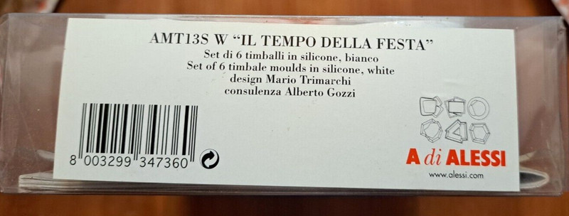 NEW Alessi Mario Trimarchi Silicone WHITE Timbale Mold Set IL TEMPO DELLA FESTA gallery