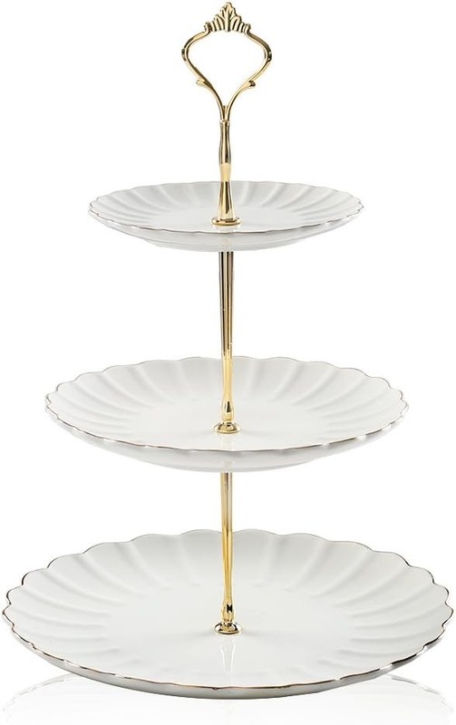 3 Tier Ceramic Cake Stand Wedding Dessert Cupcake Stand Tea Party Serving