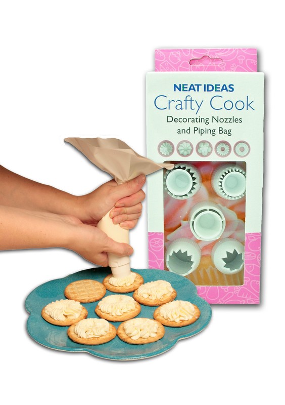 NEAT IDEAS Crafty Cook cake icing piping bag decorating set – cup cakes, icing