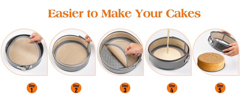 Silicone Baking Mat for Springform Pan 10 inch, Prevent cake from Sticking to gallery