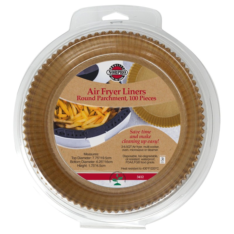 Norpro Air Fryer Parchment Paper Liners, Round Round,