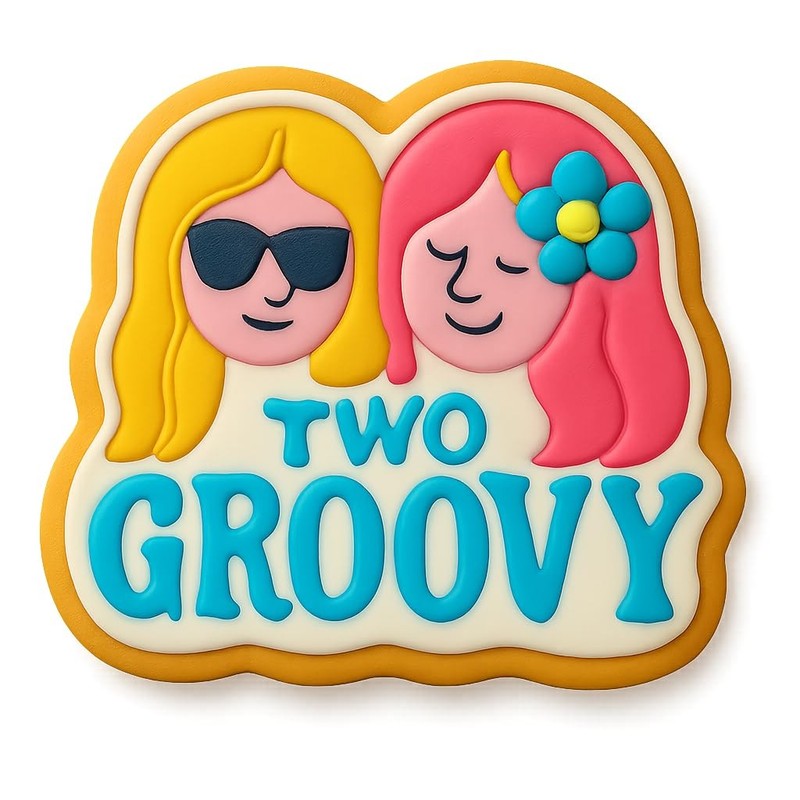 Psychedelic Two Groovy Cookie Cutter & Stamp, Fondant & Clay - 4x3.5 gallery