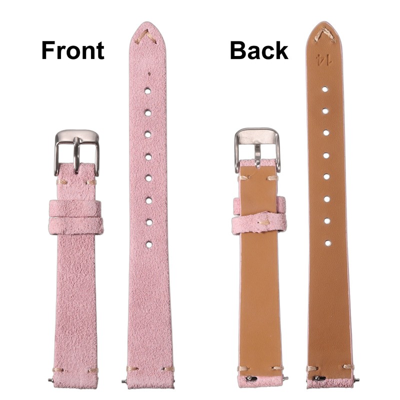 Pink Quick Release Suede Watch Strap 14mm gallery