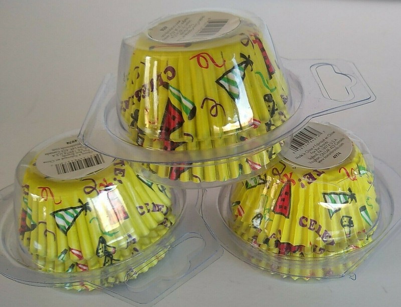Mini Celebration Bake Cups Paper Cupcake Liners (3) 75pks Greaseproof By Fox Run