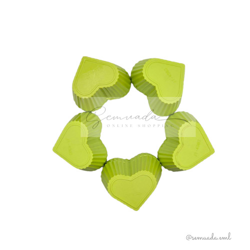 15 pcs x 3 sets Puto Mould Jelly Muffin Pudding Cup Steam Love Heart Shape Green gallery
