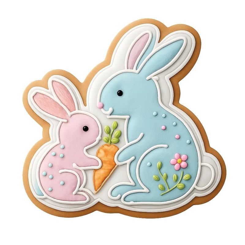 Mom and Bunnies with Carrot Cookie Cutter & Stamp - 4x3.7 Fun Kitchen Baking gallery