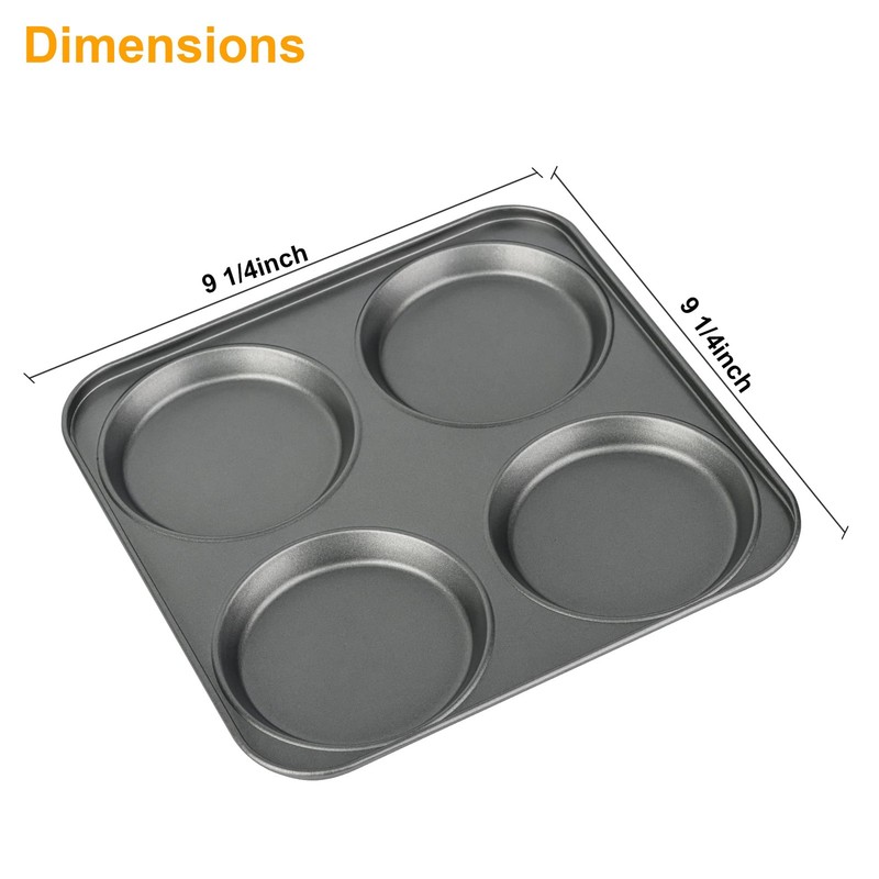 Tiawudi Muffin Top Pan, 4-Cup Hamburger Bun 9.4 x x 0.6 inches, Gray gallery