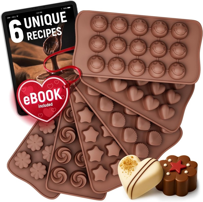 Chocolate Molds Silicone - Set of 6 - Non-Stick & Food Grade Silicone Chocola... gallery