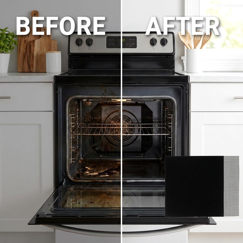 6 Pack 12 Inch Black Air Fryer Oven Liners Reusable Non Stick Mats gallery