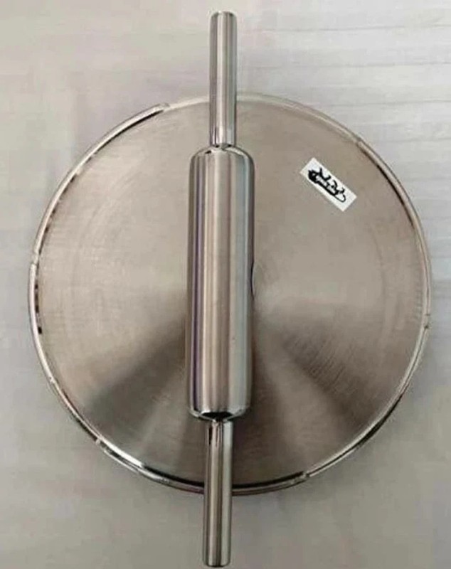 Rolling Pin & Board Stainless Steel Silver Chapati Roti Maker Set