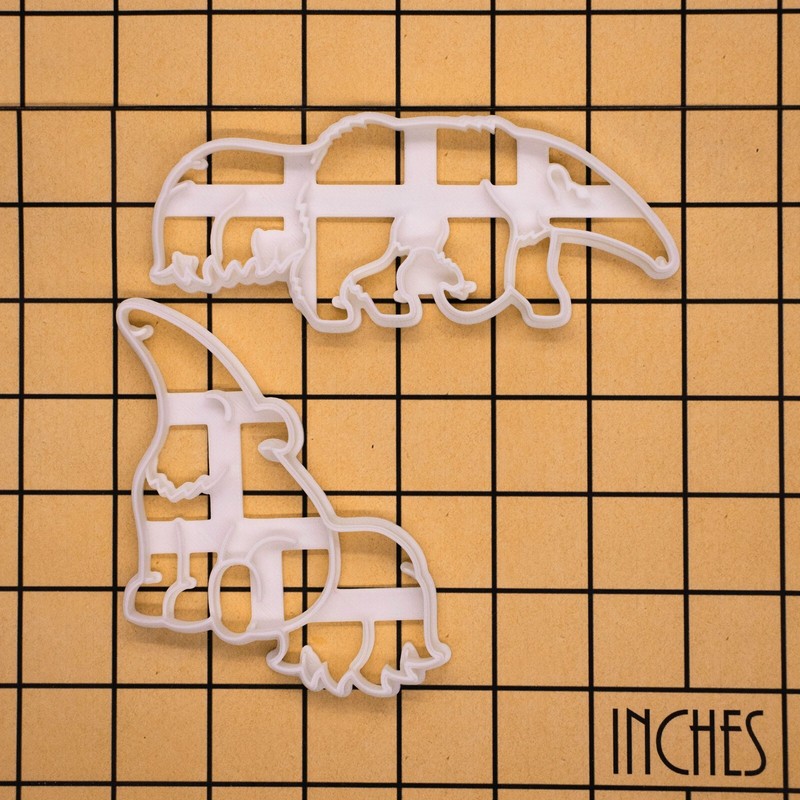 Set of 2 Anteater Cookie Cutters - Rainforest South American wildlife animal zoo gallery