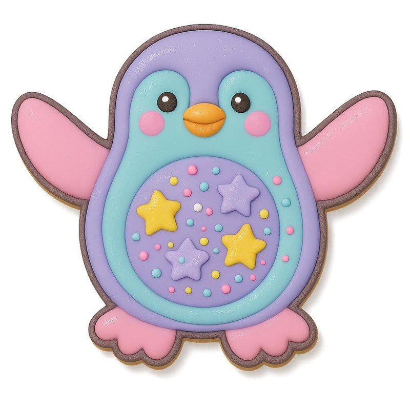 Cute Penguin Cookie Cutter & Stamp – 4x3.33" (Random Color) gallery